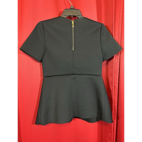 Kate Spade Black Short Sleeve Scuba Knit Peplum Top Size XS Classy Capsulecore - Picture 6 of 7